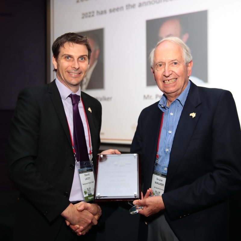 Bruce Walker awarded Honorary Life Member Certificate